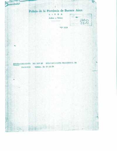 Caratula de legajo sobre copamiento del ERP en el establecimiento Ferroductil. CPM- Fondo DIPPBA- Div. Cen. AyF, Mesa DS, carpeta Varios, legajo 2312. Año 1974