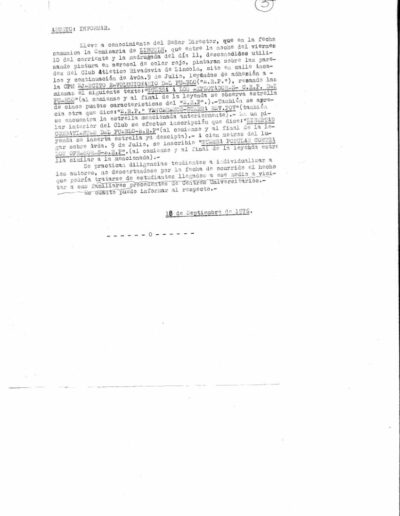 Informe de inteligencia sobre “Inscripción del E.R.P. en club social y deportivo Rivadavia de Lincoln. Año 1977. CPM- Fondo DIPPBA- Div. Cen. AyF, Mesa DS, Factor Varios, Legajo 8304. Año 1976.