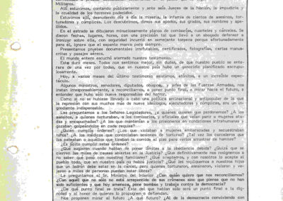 Documento de la Asamblea Permanente por los Derechos Humanos Filial Lincoln publicado en el periódico local Versión. 4 de mayo de 1987.