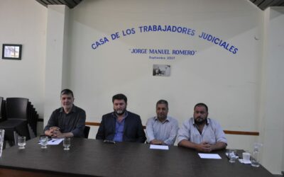 Conferencia de prensa en Mercedes La CPM y la AJB denunciaron a la jueza Marcela Otermin, solicitaron su suspensión preventiva y el inicio del juicio político
